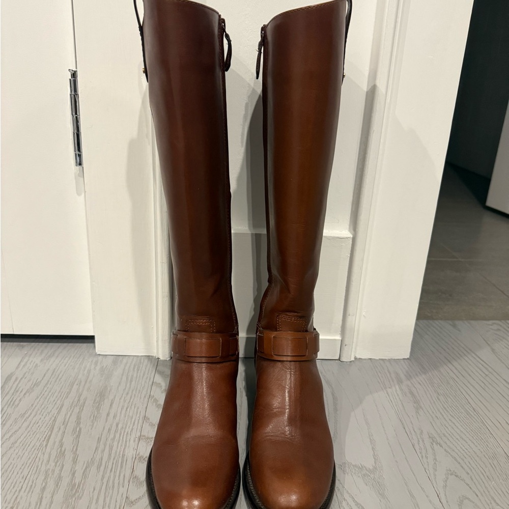 Tory Burch Derby Boots Gorgeous Brown Leather Knee-High Boots Women's Size 8